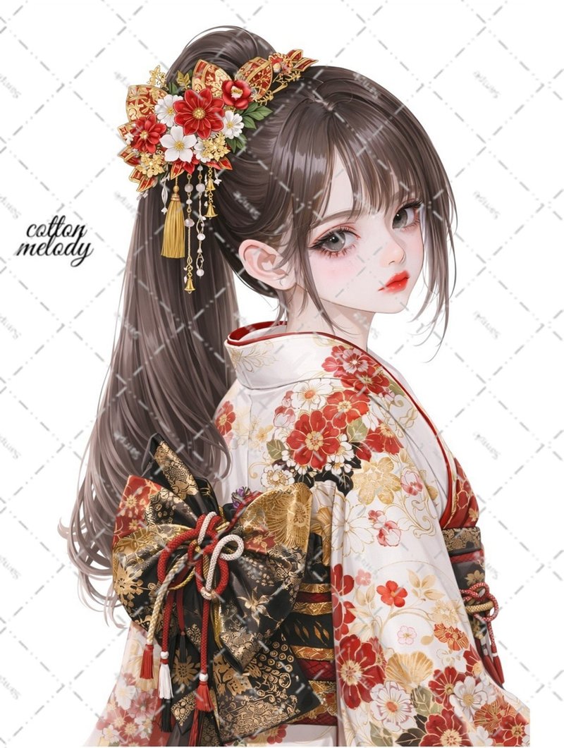 原创贴纸 No.8052 人物贴纸 原创贴纸 女孩贴纸 原创人物贴纸 - 贴纸 - 纸 