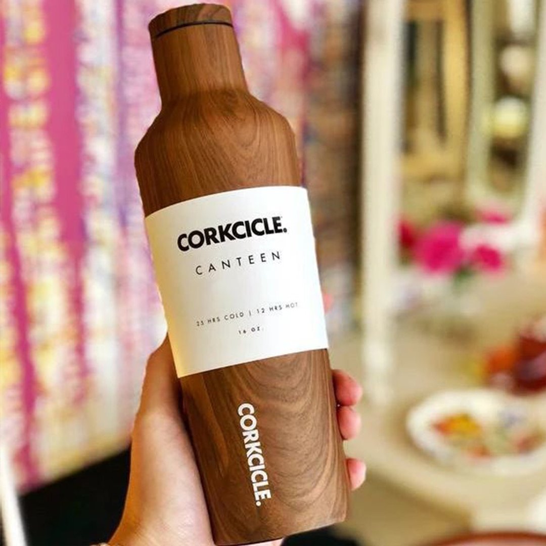 #减塑生活 CORKCICLE Wood系列 三层真空易口瓶-470ml 胡桃木 - 保温瓶/保温杯 - 不锈钢 咖啡色