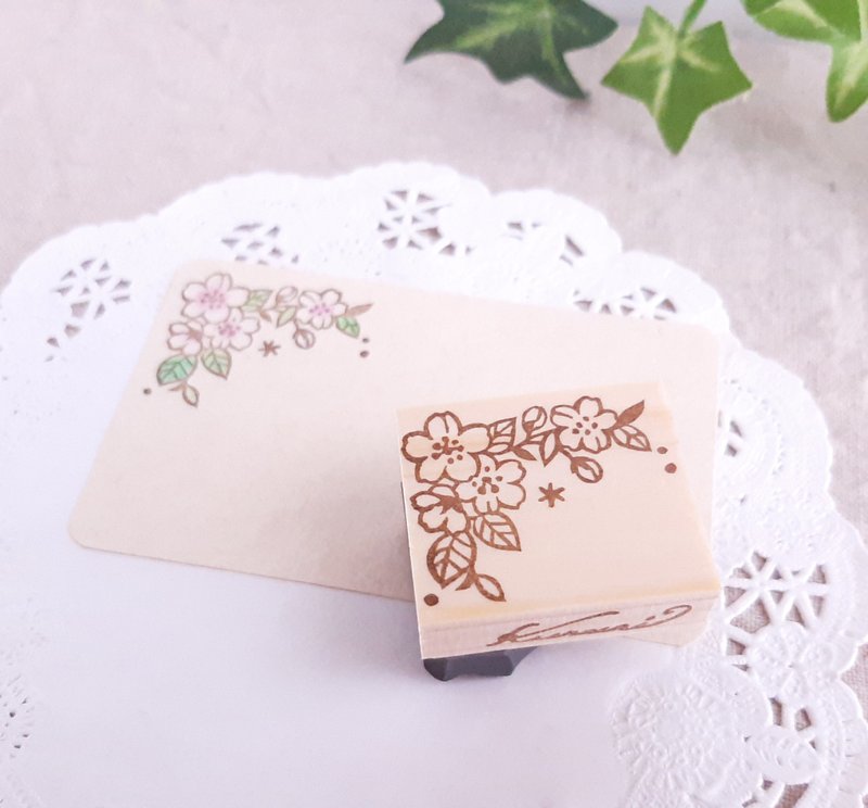 桜のコーナー飾りスタンプ - 印章/印台 - 橡胶 