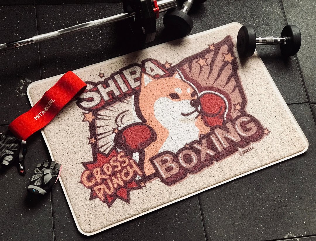 仓屋原创 柴犬地垫/门垫 拳击阿柴系列 60x90cm - 地垫/地毯 - 其他人造纤维 