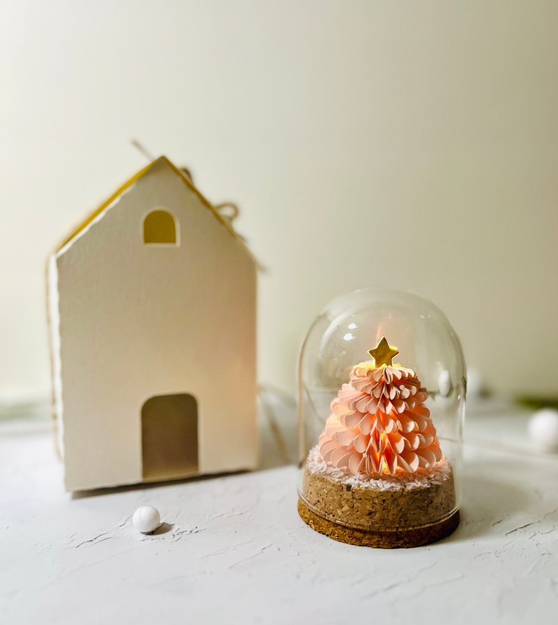 手作雪花粉圣诞树 灯饰附卡片/DIY圣诞礼盒/材料包 - 木工/竹艺/纸艺 - 纸 