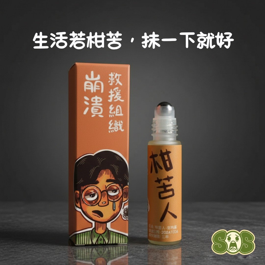 滚珠精油 崩溃救援 提神醒脑. 柑苦人香氛滚珠 随身减压舒缓 上班 - 香薰/精油/线香 - 精油 橘色