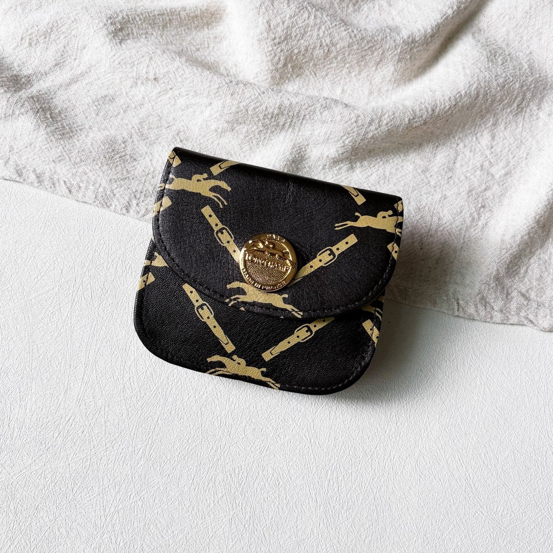 Vintage Longchamp 老花金币小零钱包 - 零钱包 - 真皮 多色