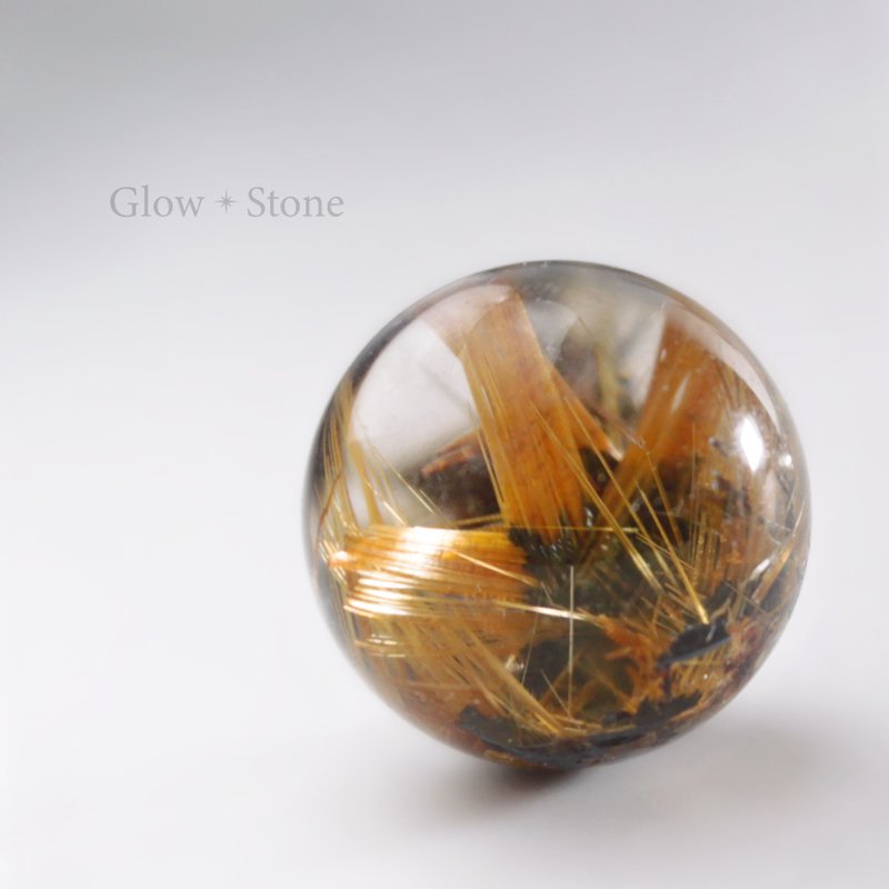 赤铁矿共生星形金钛 单珠 - 项链 - 水晶 金色