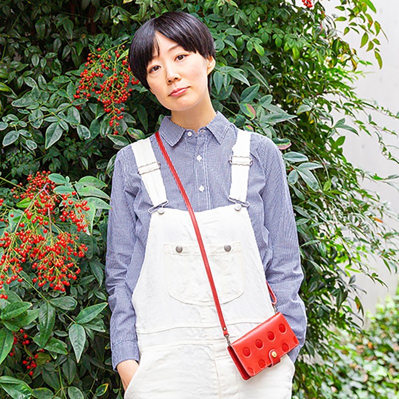 日本Kanmi. - Candy系列 智能电话皮套 (大号) + 可调节肩带 - 手机壳/手机套 - 真皮 