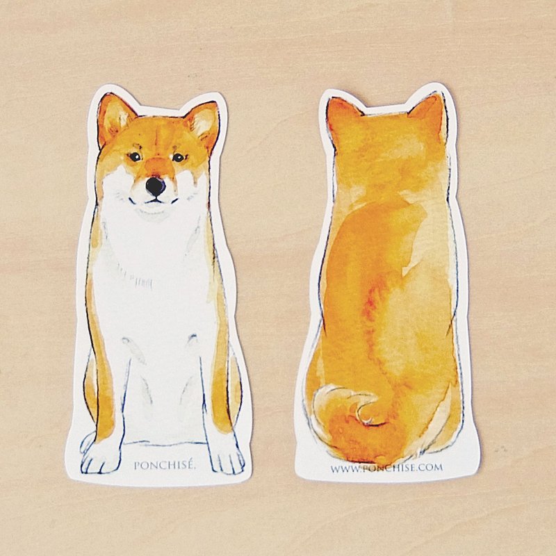 Shiba Inu bookmark - 书签 - 纸 咖啡色