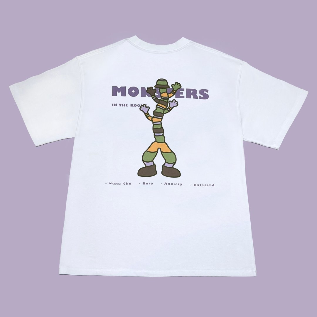 Nunu Chu 衣杆怪兽 T-shirt - 男装上衣/T 恤 - 棉 白色