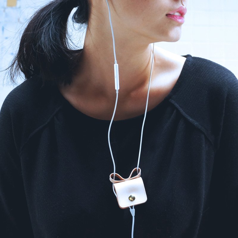 松子 礼物集线器 卷线器 手工 皮革 原色 - 卷线器/电线收纳 - 真皮 