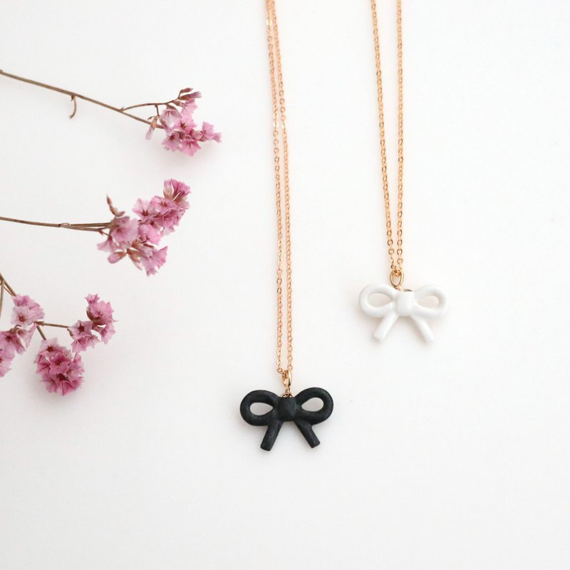 loop necklace - 项链 - 瓷 白色