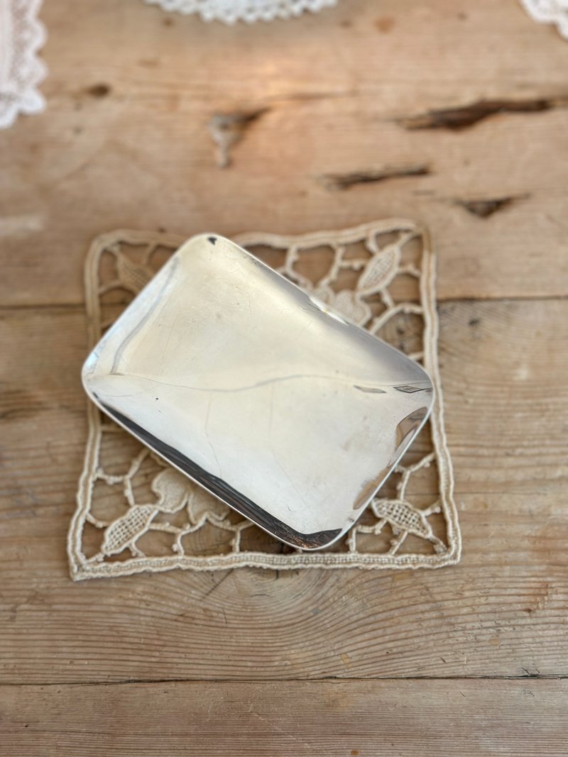 30816-法国古董CHRISTOFLE镀银小方盘 - 盘子/餐盘/盘架 - 银 