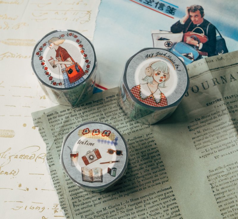 含赠品限定卖场 新款PET胶带 3入一组 加赠收纳包 - 纸胶带 - 塑料 多色