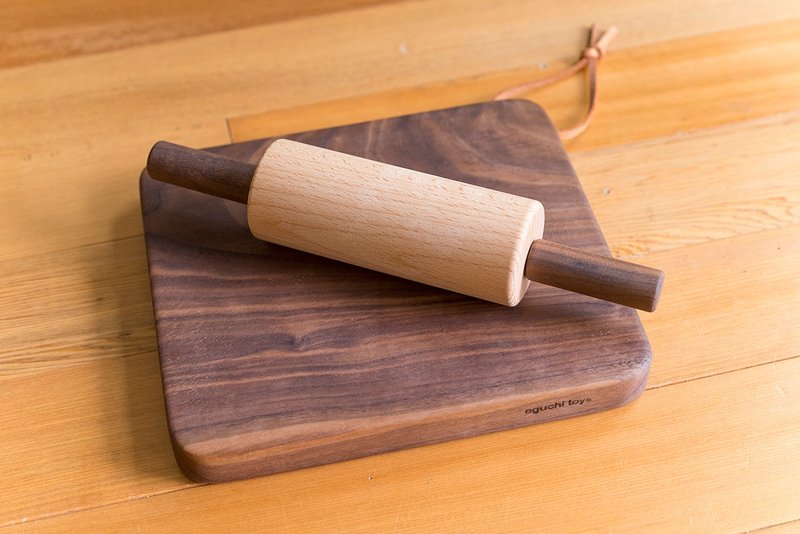 儿童厨房料理组 (擀面棍 + 砧板) - 厨房用具 - 木头 透明