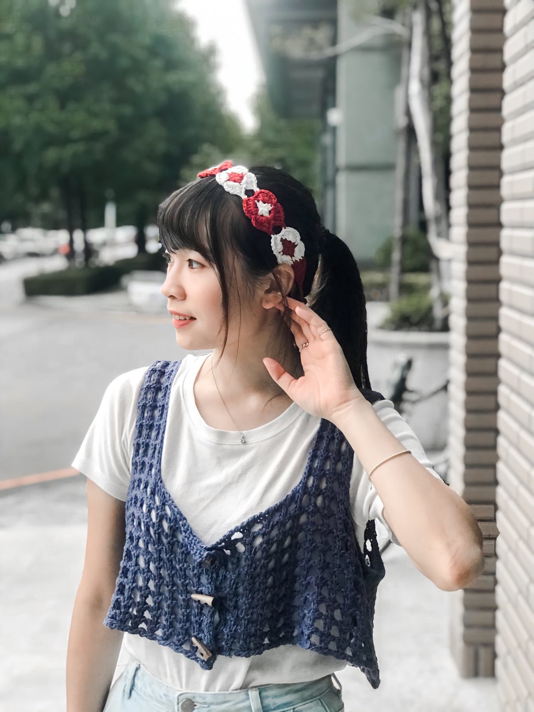 【花砖发带 】手工钩织发带 - 发带/发箍 - 棉 多色