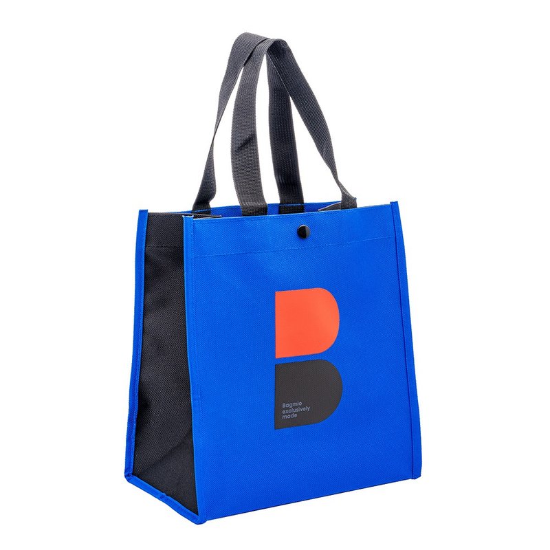 BAGMIO B LOGO 手提袋- 蓝黑 - 手提包/手提袋 - 其他人造纤维 蓝色