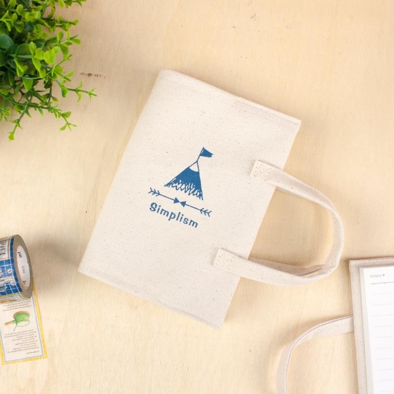 Chuyu【促销】A6/50K多功能手提式麻布书衣/书皮/书套/帆布 - 书衣/书套 - 棉．麻 卡其色