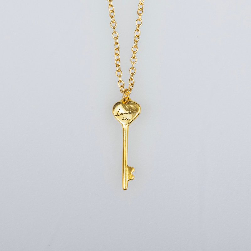 Smattering 爱心钥匙项链  925银 两色 - 项链 - 纯银 卡其色