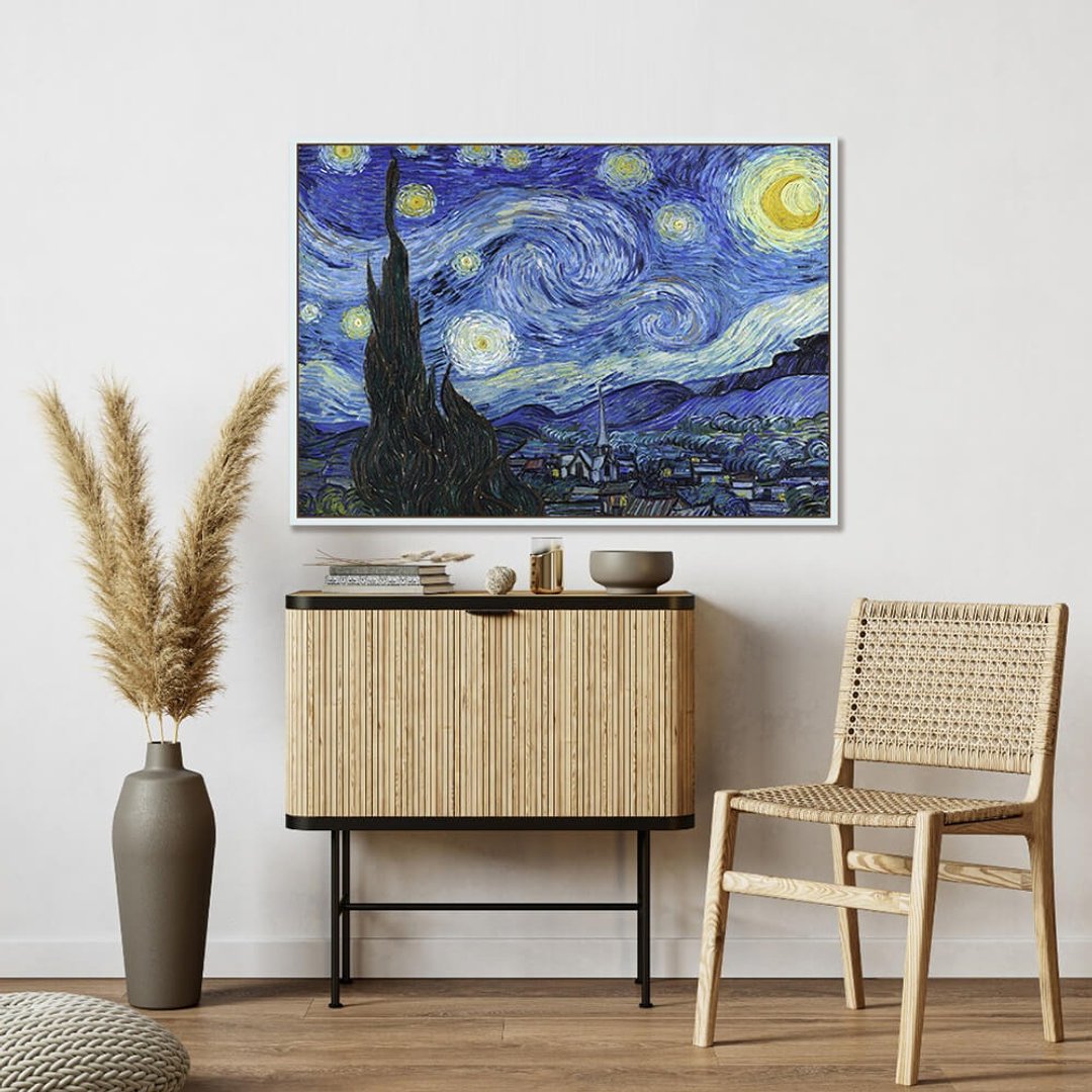 星夜_挂画_名画系列_台湾制造 两个工作天快速出货 - 海报/装饰画/版画 - 棉 蓝色