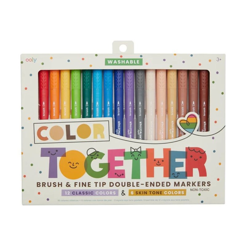 【美国OOLY】Color Together 双头水性彩色涂鸦笔 (18色) - 插画/绘画/写字 - 塑料 多色