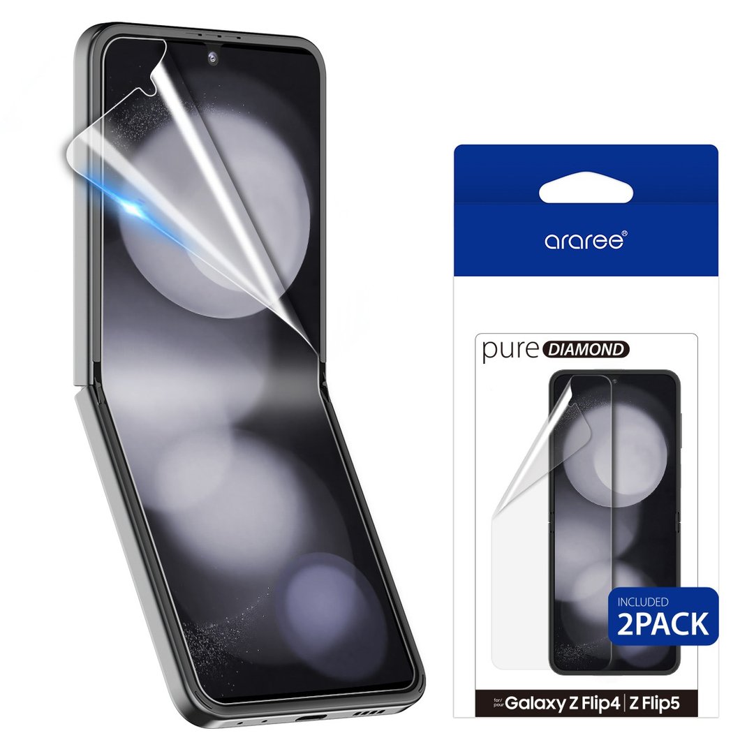 araree - Samsung Galaxy Z FLIP 5 Pure Diamond 屏幕保护贴 2张 - 手机配件 - 其他材质 