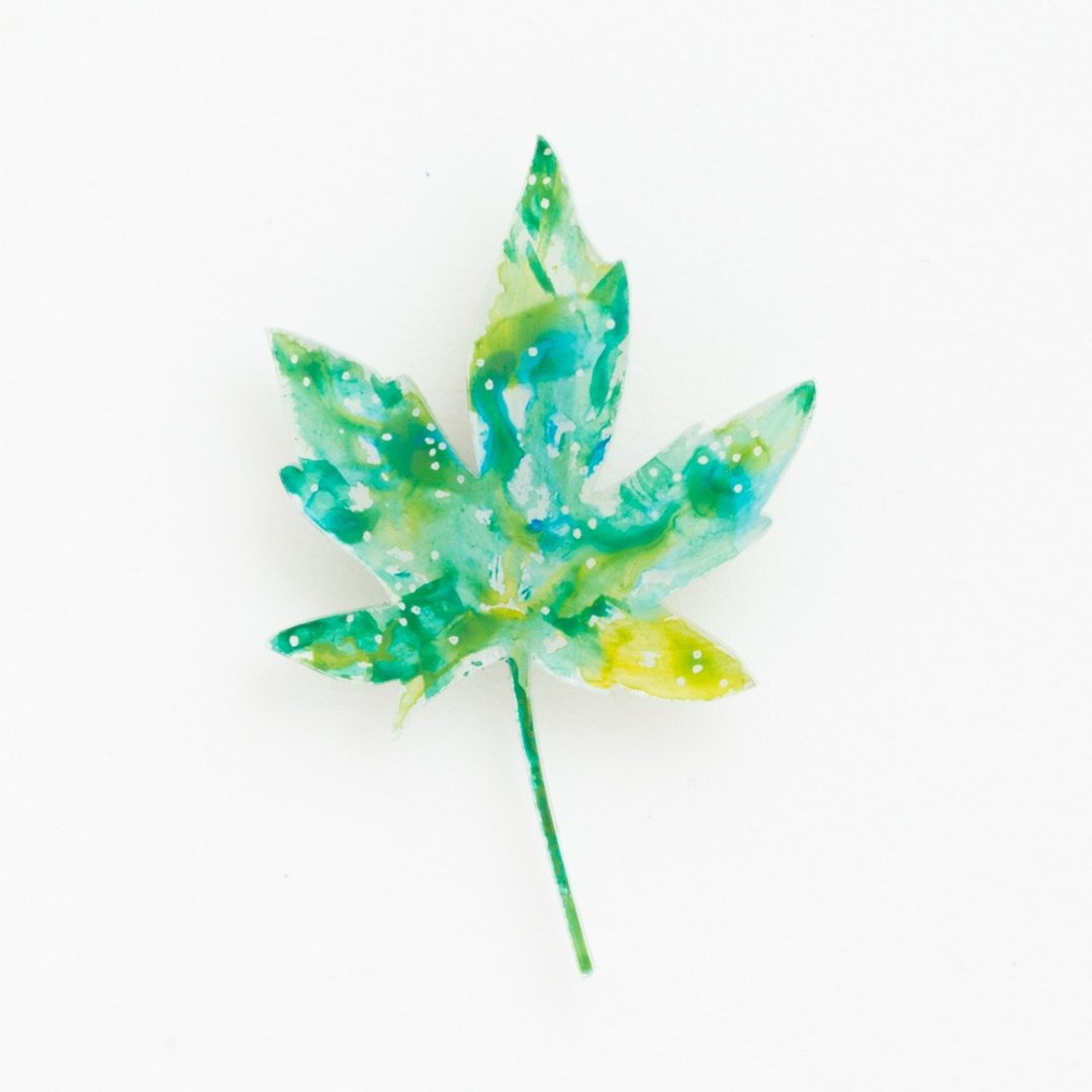 Copy picture brooch [leaf] - 胸针 - 压克力 绿色