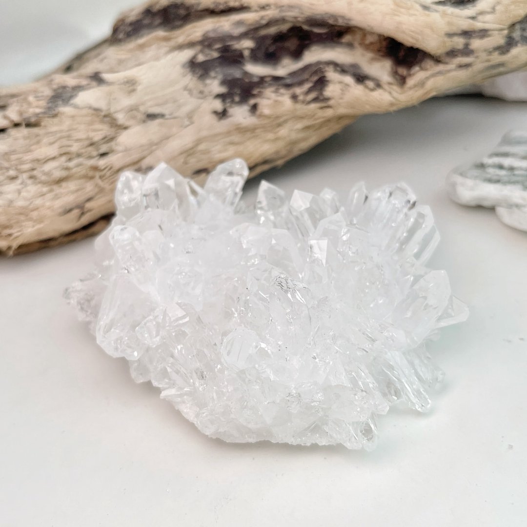 挡煞平安/改善磁场-顶级旺花白水晶簇 原矿摆件 - 摆饰 - 水晶 