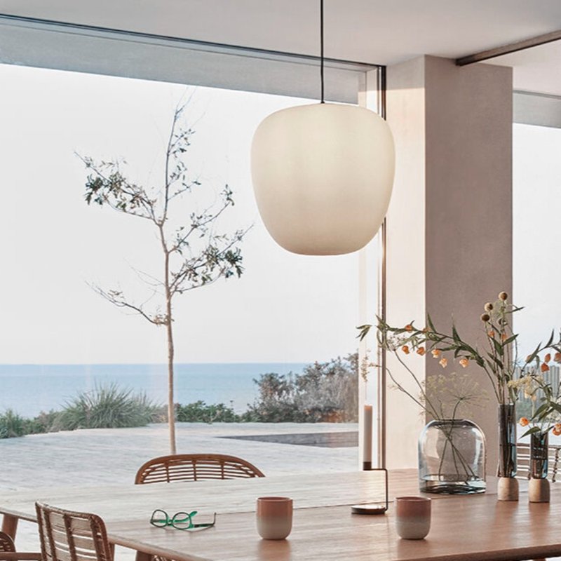 【Hübsch】－990601 白色棉花糖造型吊灯(大) 餐桌灯 灯 - 灯具/灯饰 - 玻璃 白色