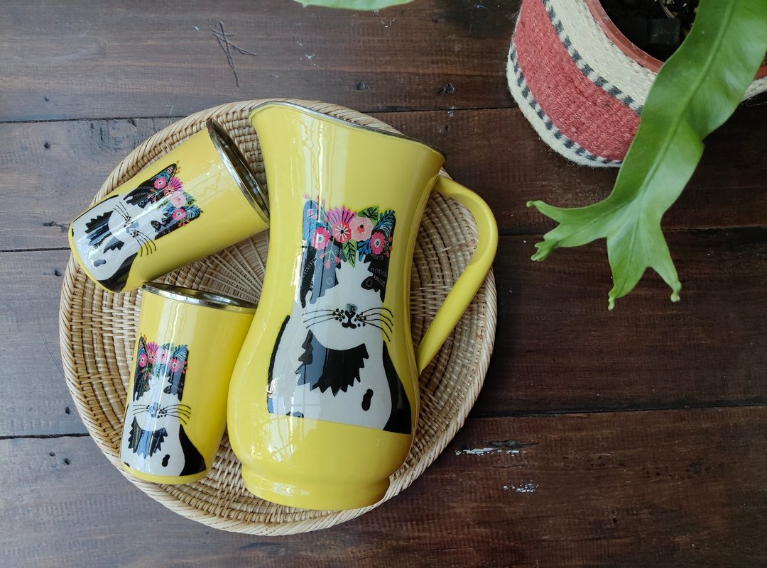 珐琅茶壶杯-猫咪 - 茶具/茶杯 - 不锈钢 