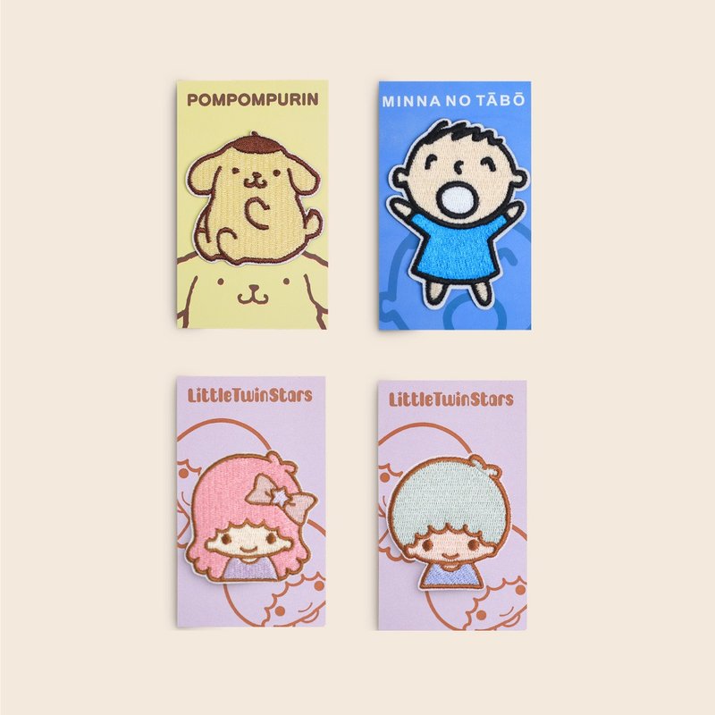 murmur刺绣贴-三丽鸥家族(大宝、布丁狗、双星仙子)4入组 - 徽章/别针 - 绣线 多色