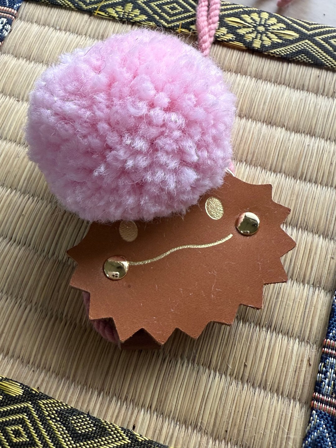 小型蜥蜴牵绳-毛球款 - 项圈/牵绳 - 真皮 粉红色