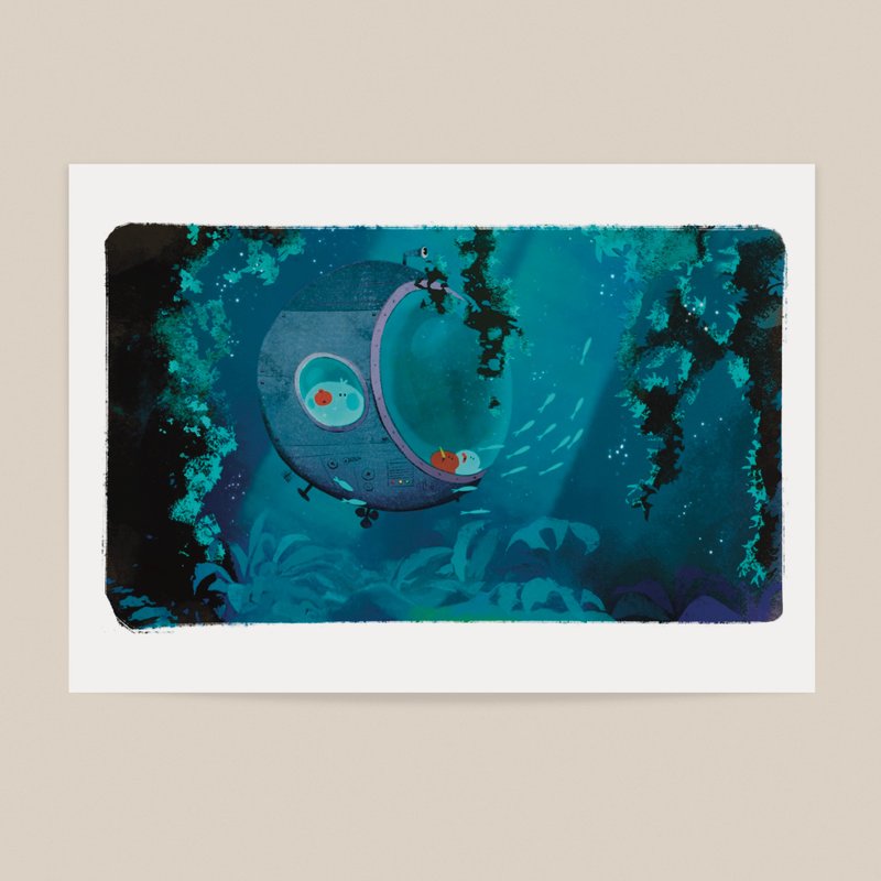 海底探险 / B5插画海报 - 海报/装饰画/版画 - 棉．麻 橘色