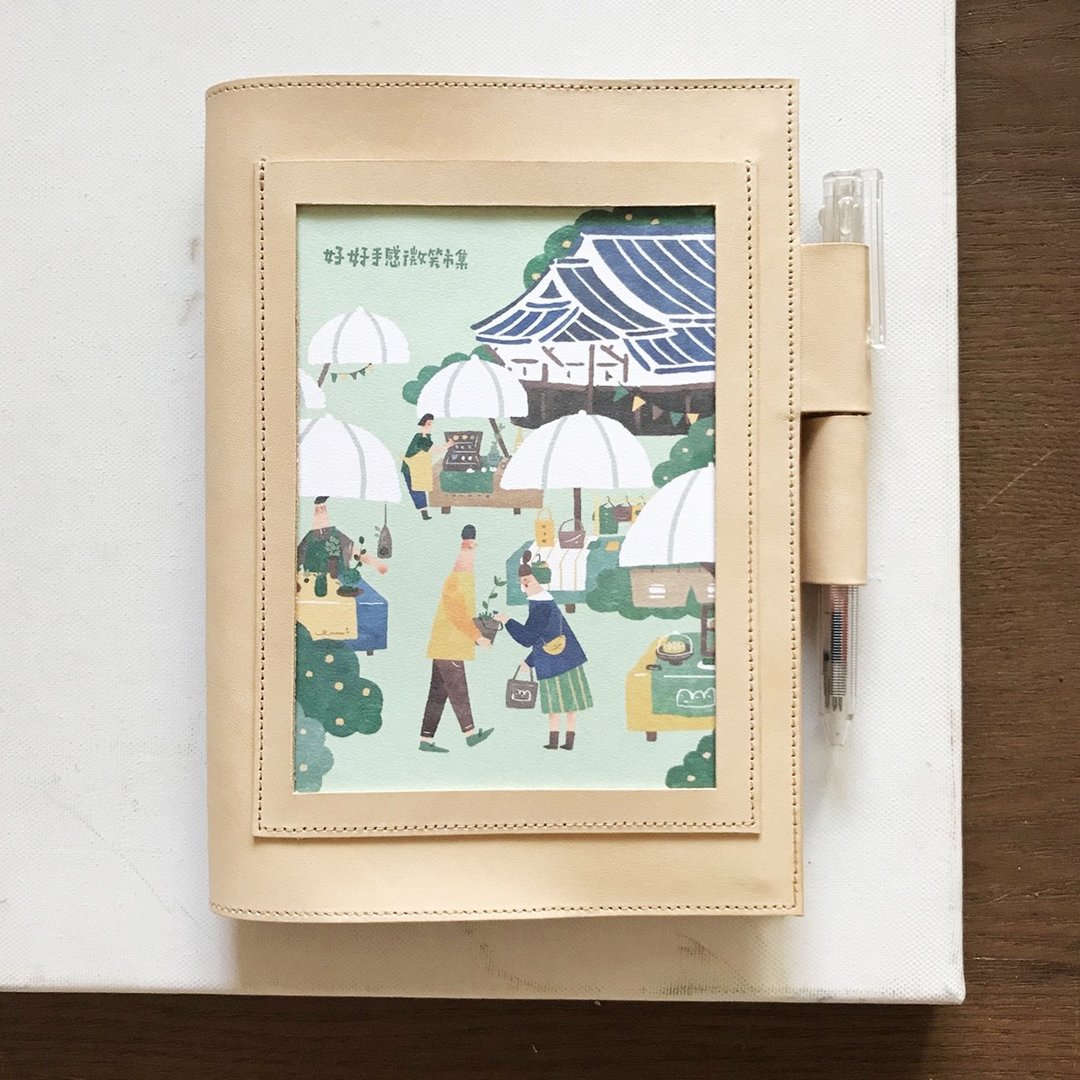 真皮书套_无印良品B6尺寸_明信片版_原皮_Book jacket - 笔记本/手帐 - 真皮 橘色