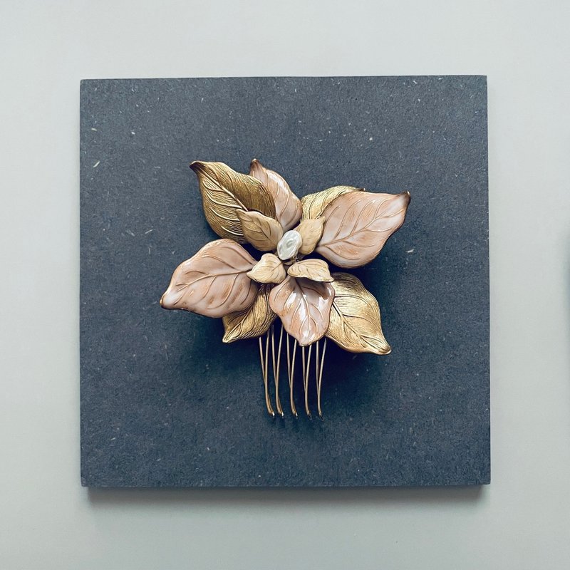 柔雾色彩 叶片发梳 - 发饰 - 铜/黄铜 金色