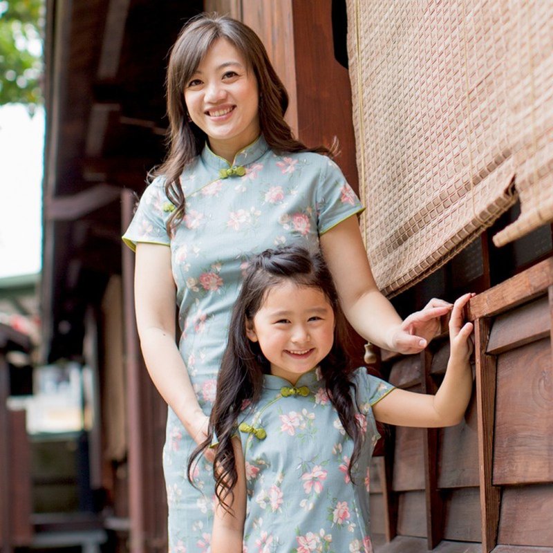 亲子旗袍 古风 成人款 芙蓉迎春 - 旗袍 - 棉．麻 