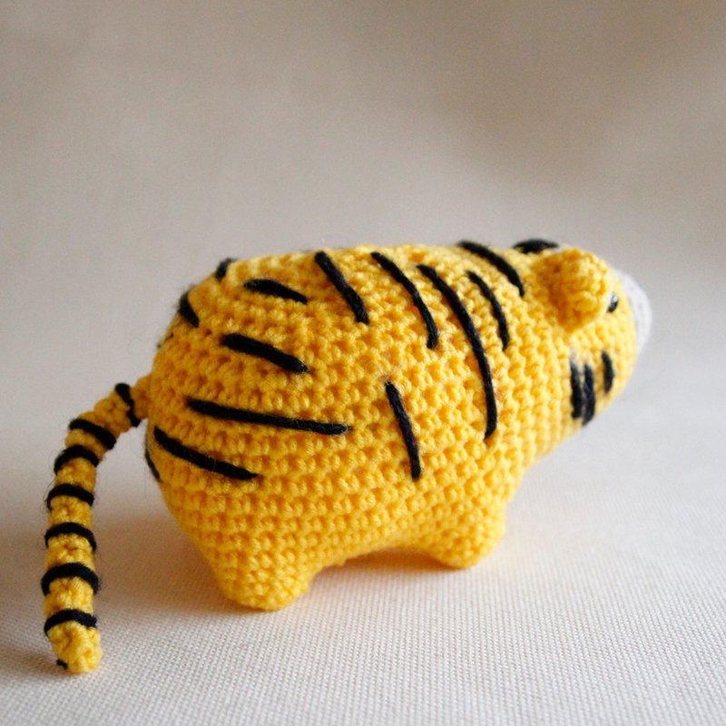 毛线娃娃手钩礼物 手作玩偶 角落生物 老虎 - 玩偶/公仔 - 羊毛 黄色