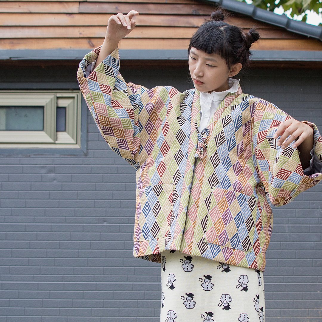 半缠式日式和服 羽织道袍外套/棉服 无性别穿搭 - 女装上衣 - 其他材质 多色