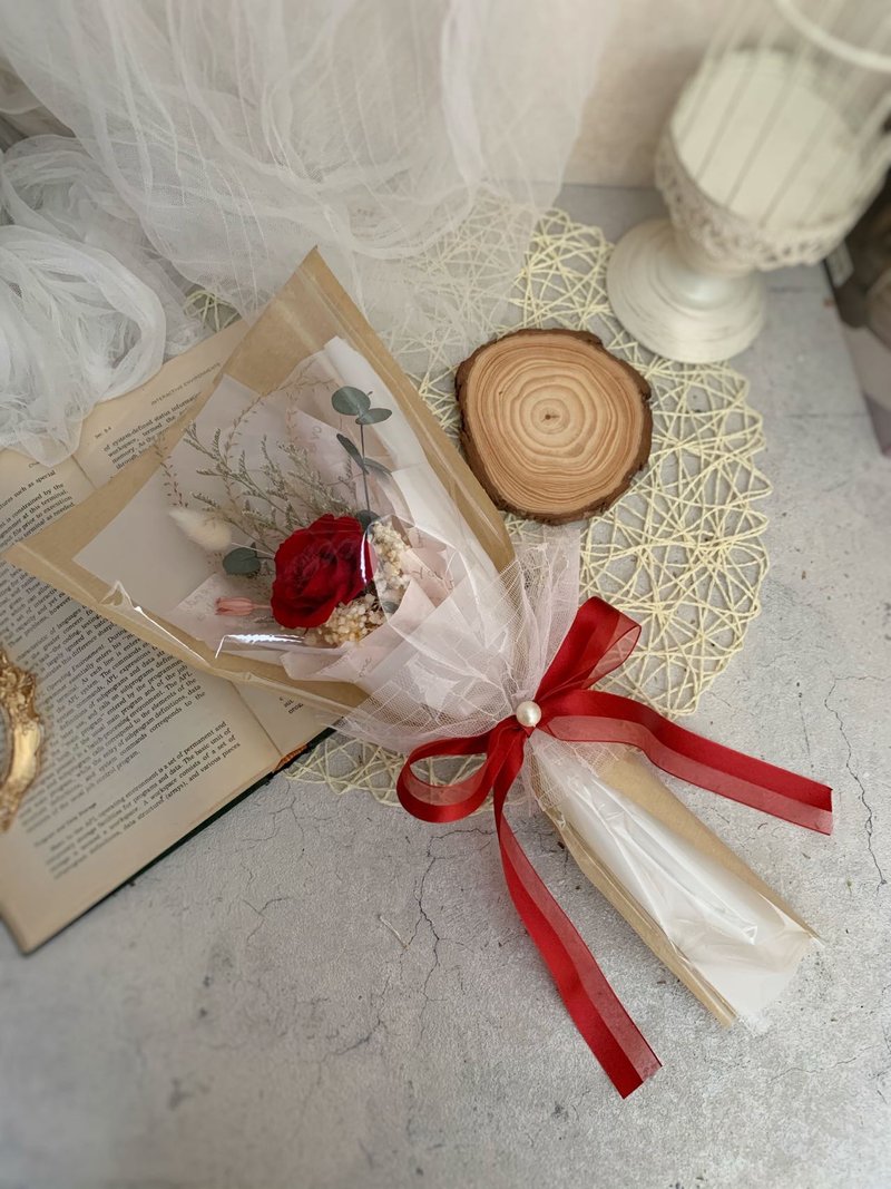 情人节花束/ 永生玫瑰花束 / 小花束 / 祝福花束 / 告白花束 - 干燥花/捧花 - 植物．花 红色