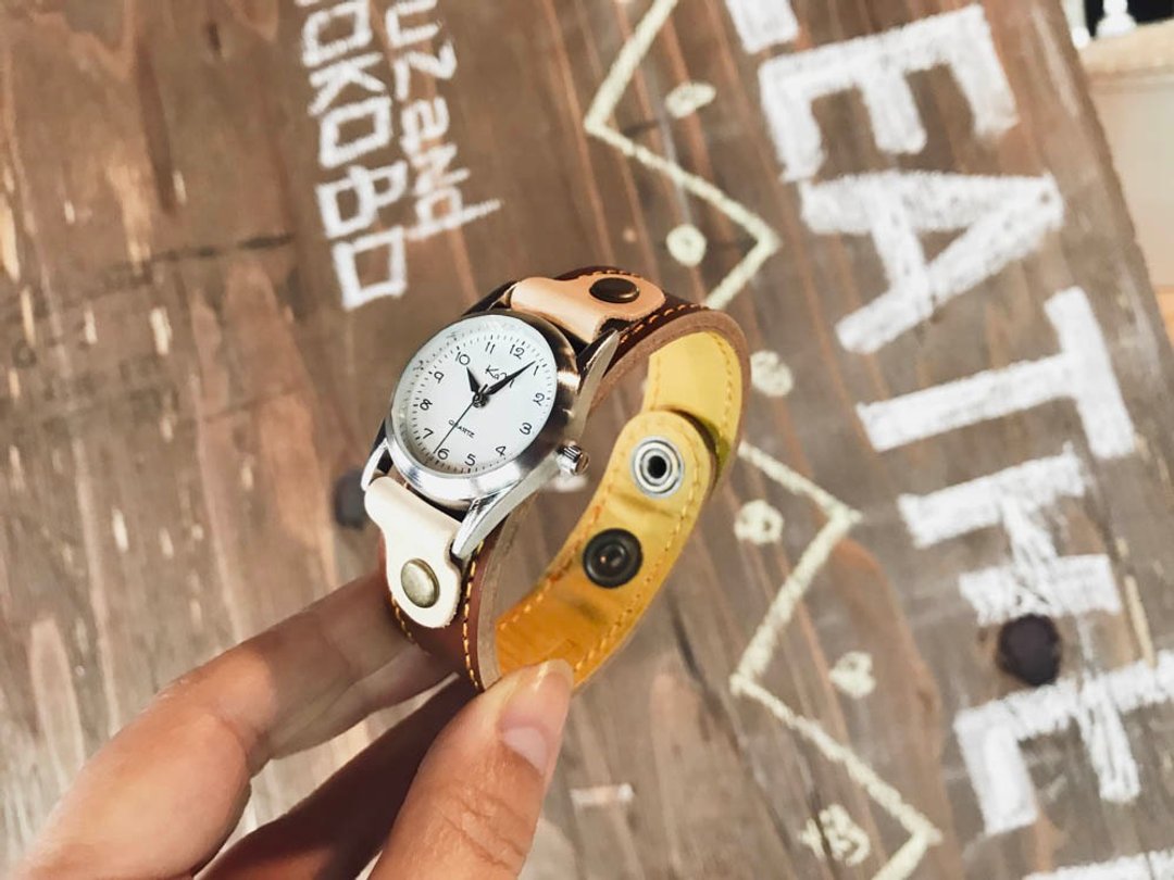 STITCH A watch that you want to wear every day Stitch Run Watch Unisex OK SRW-BYW-YA - 女表 - 真皮 咖啡色