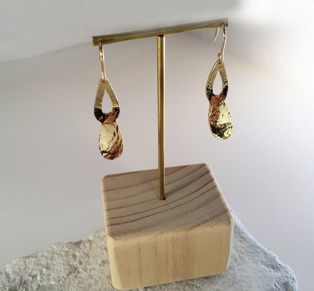 Golden Danglings ☆ Gold earrings - 耳环/耳夹 - 其他金属 