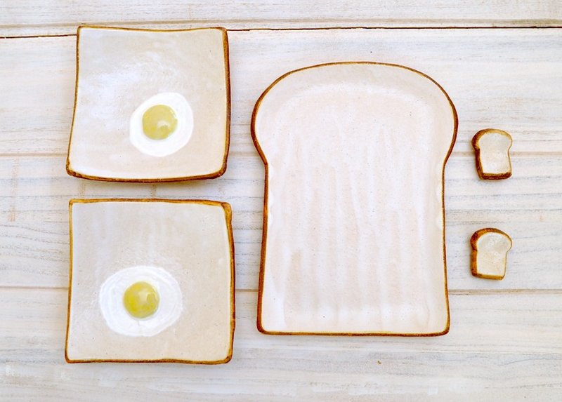 Bread dish special-set - 花瓶/陶器 - 陶 白色