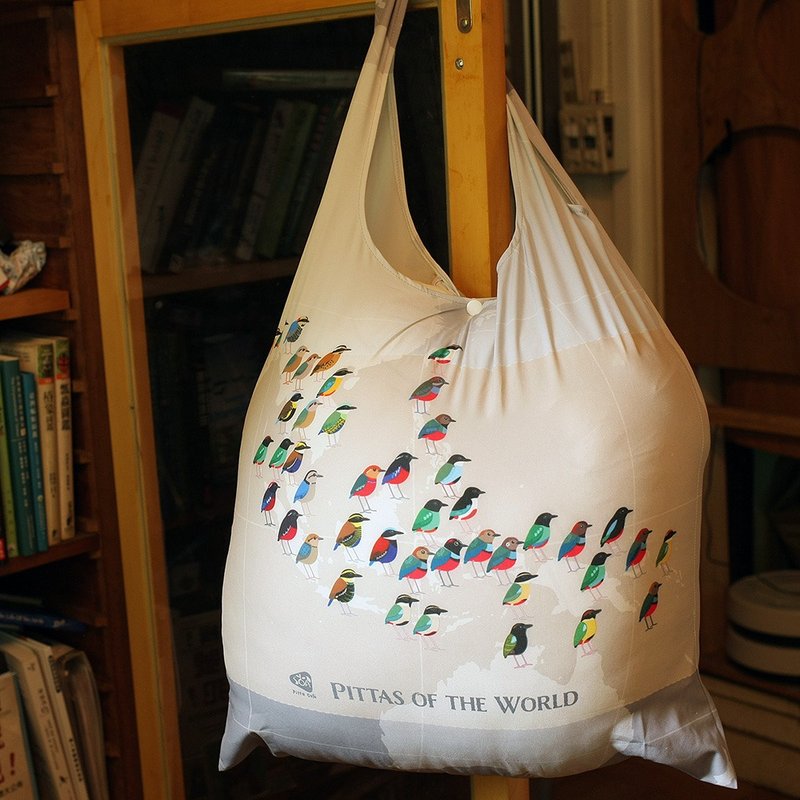 八色鸟宝物袋 - 其他 - 聚酯纤维 灰色