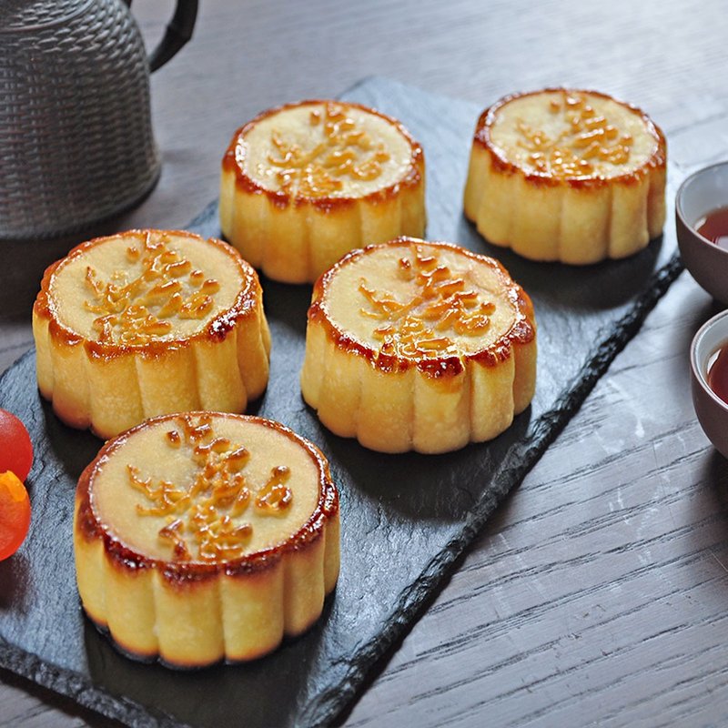 中秋礼盒【炎黄】奶皇流沙月饼 (五入) - 蛋糕/甜点 - 新鲜食材 黄色