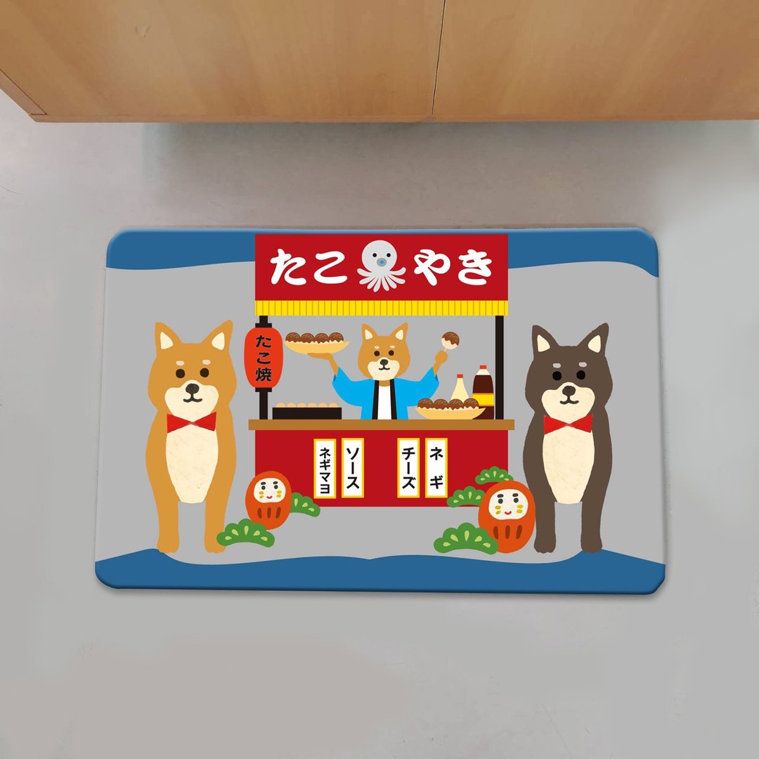 柴犬 仿羊绒地毯 - 地垫/地毯 - 其他材质 蓝色