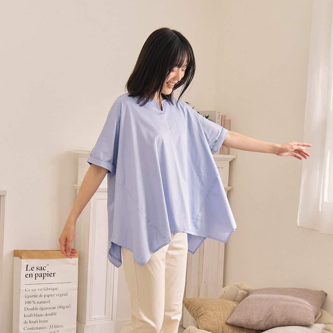 弹性舒适伞型显瘦上衣-共3色 - 居家服/睡衣 - 棉 多色