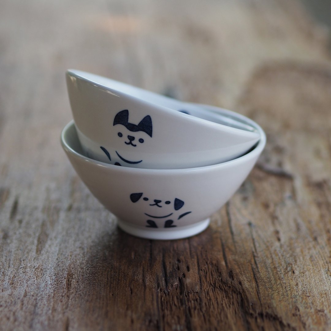 【旺财来福】日式饭碗 / 汤碗 / 对碗 - 碗 - 瓷 白色