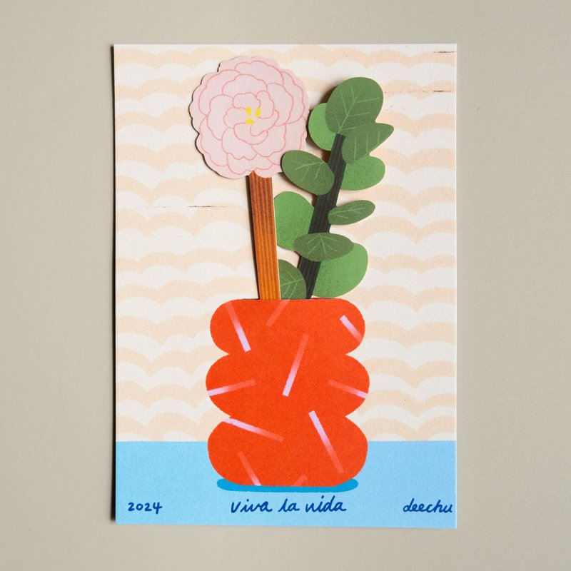 Viva la vida 自由插花明信片—浪漫的洋桔梗 - 卡片/明信片 - 纸 多色