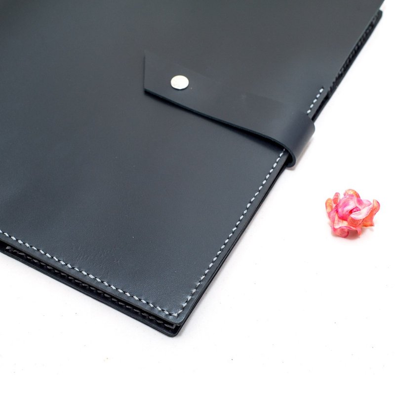 A4 手工牛皮活页手札 真皮 笔记本 手帐 记事 黑色 头层牛皮 手缝 - 笔记本/手帐 - 真皮 黑色