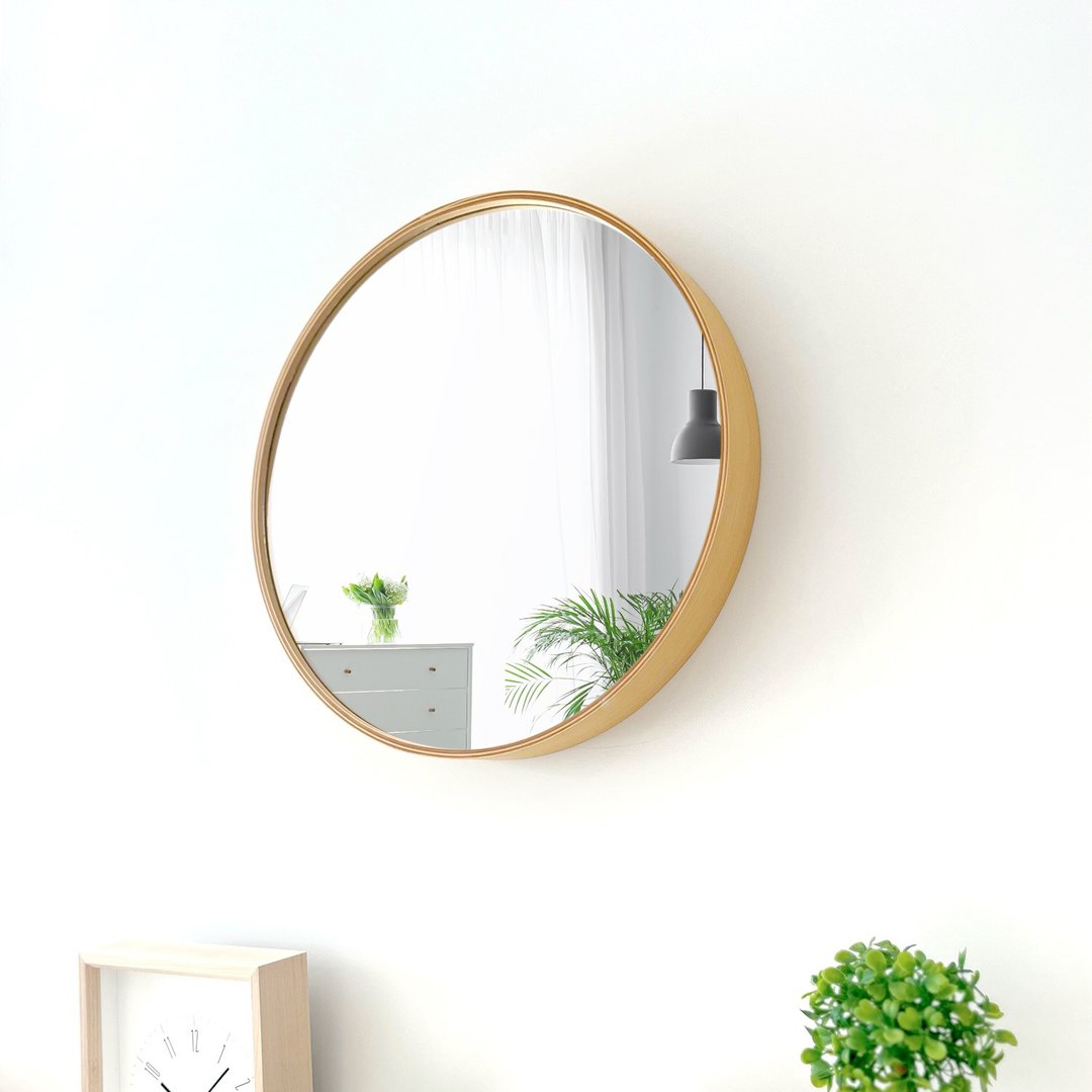 KATOMOKU plywood mirror LL尺寸 自然色 (km-91NA) 镜子 日本制 - 其他家具 - 木头 卡其色