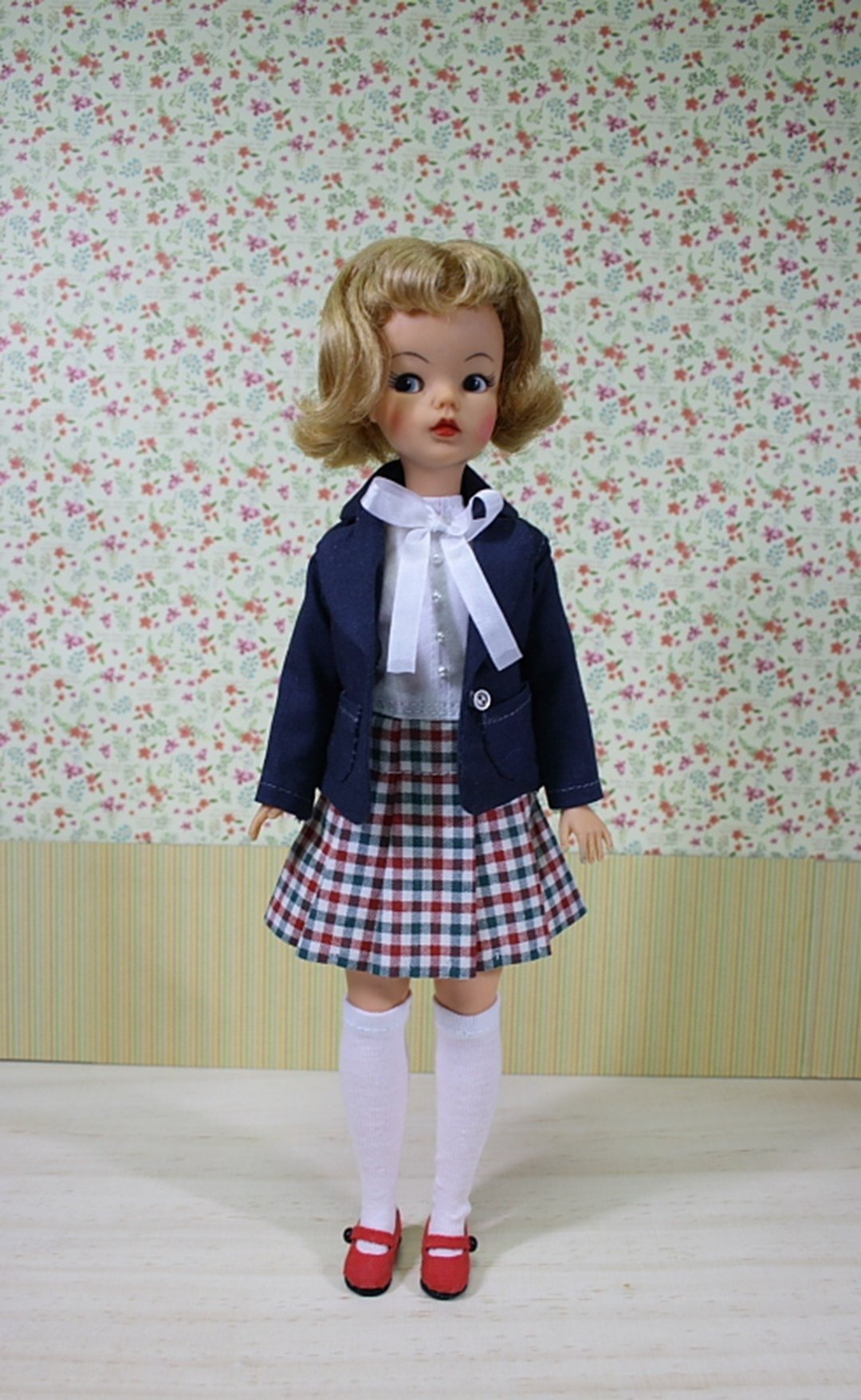 夹克 连衣裙 膝盖袜子 Tammy doll outfits 校服 - 其他 - 棉 蓝色