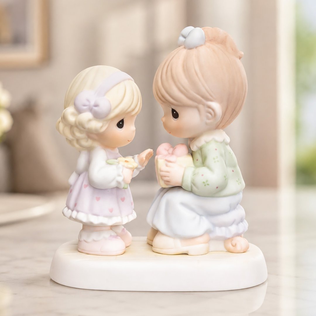 盒装 Precious Moments 母女情深 水滴娃娃瓷偶 母亲女儿礼物 - 玩偶/公仔 - 瓷 
