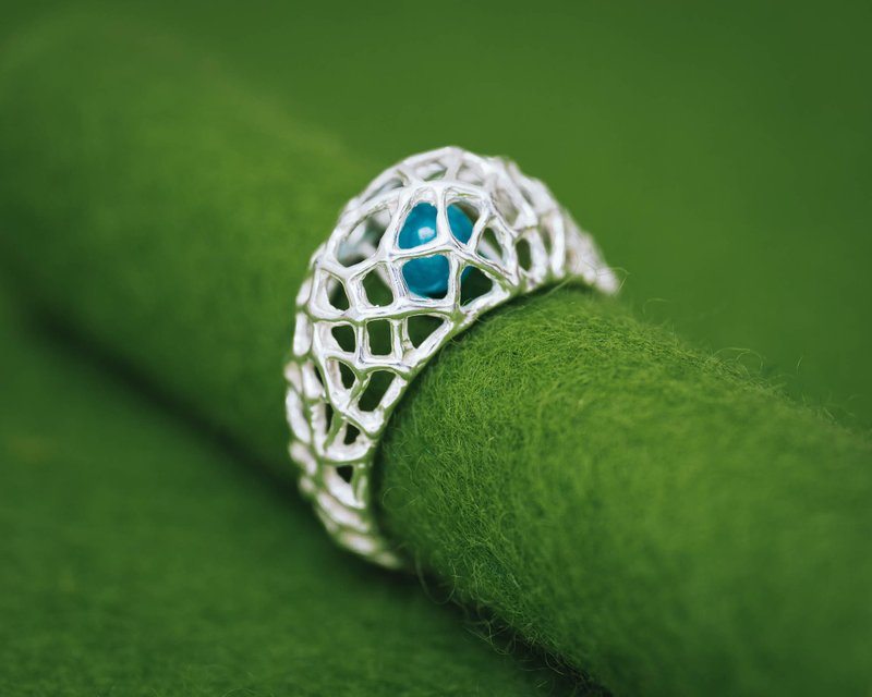 Keeper silver ring - Quartz ring - Geometric ring - Ring with stone  Silver ring - 戒指 - 其他金属 银色